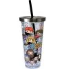 Harry Potter Characters Glitter Cup With Straw 20 Oz.