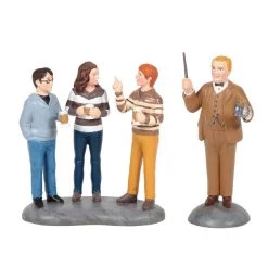 Department 56 Wizarding World Of Harry Potter Village Professor Slughorn & The Trio, Harry, Hermione, And Ron Figurine Set