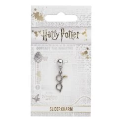 Harry Potter Silver Plated Lightning Bolt Charm With Glasses
