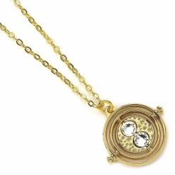 Harry Potter Fixed Time Turner Pendant And Necklace (Gold Plated) -Professional Harry Potter Product Store carat shop the crtwnx0100 harry potter fixed time turner pendant and 1 3