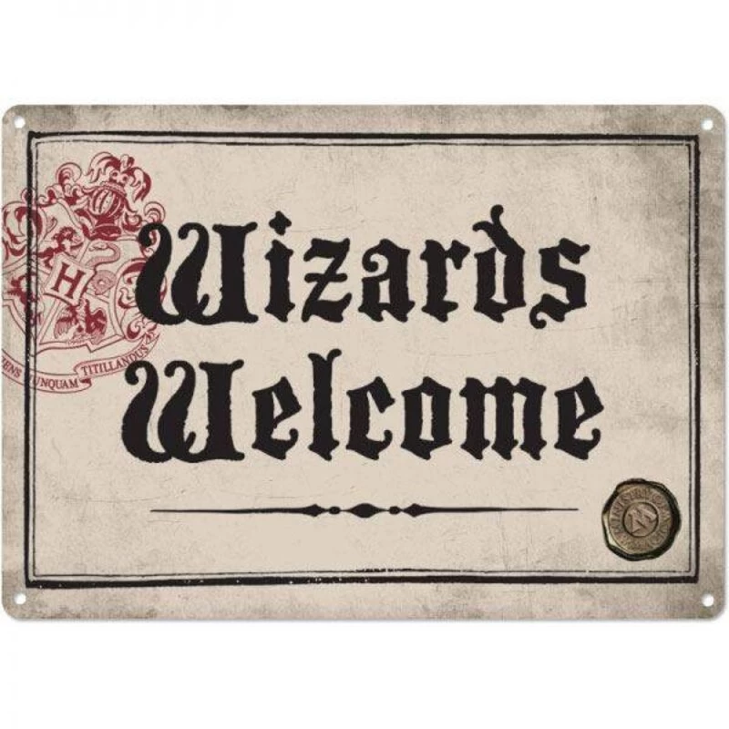 Half Moon Bay Harry Potter Tin Sign Wizards Welcome 21 X 15 Cm 1 Half Moon Bay Harry Potter Tin Sign Wizards Welcome 21 X 15 Cm